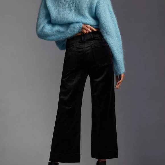 The Colette Velvet Crop Wide-Leg Pants by Maeve - Picture 6 of 7